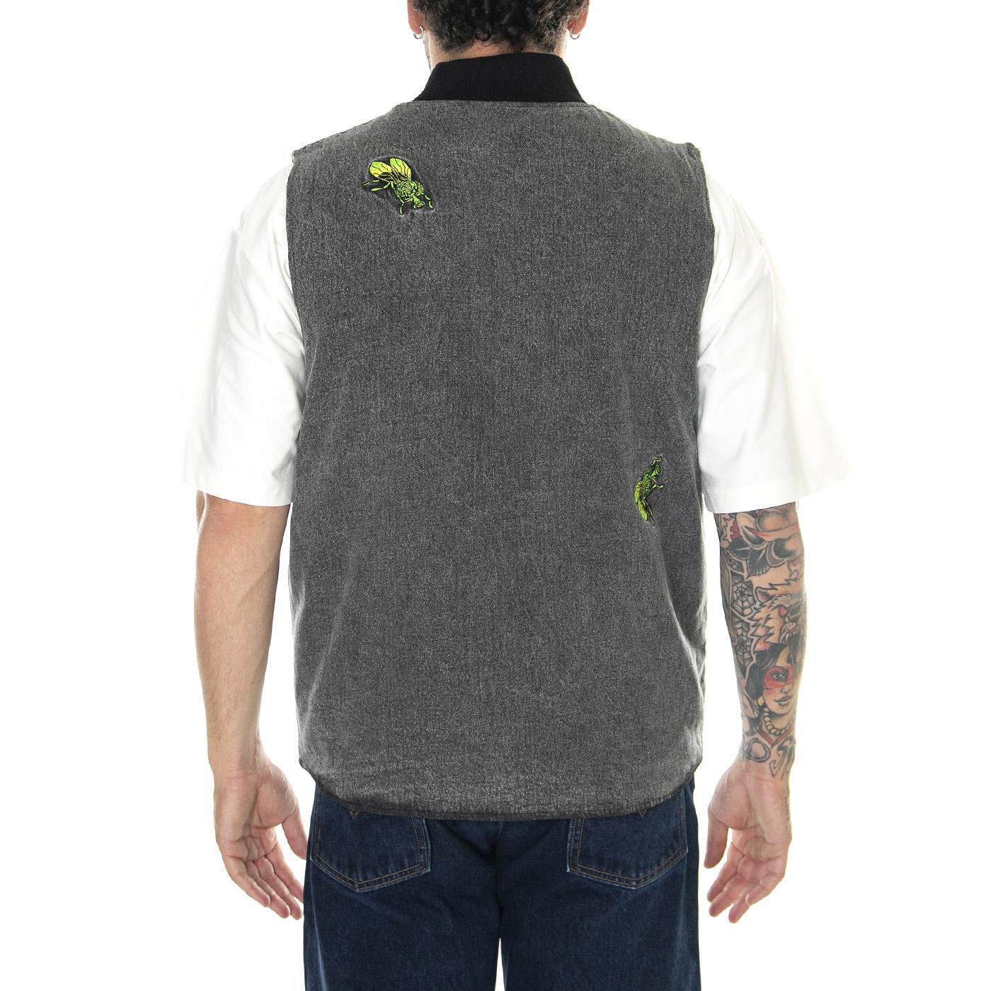 M' Flys Vest Black Acid Wash - Giacca Invernale Smanicata Uomo Grigia Flys Vest Black Acid Wash  SANTA CRUZ 