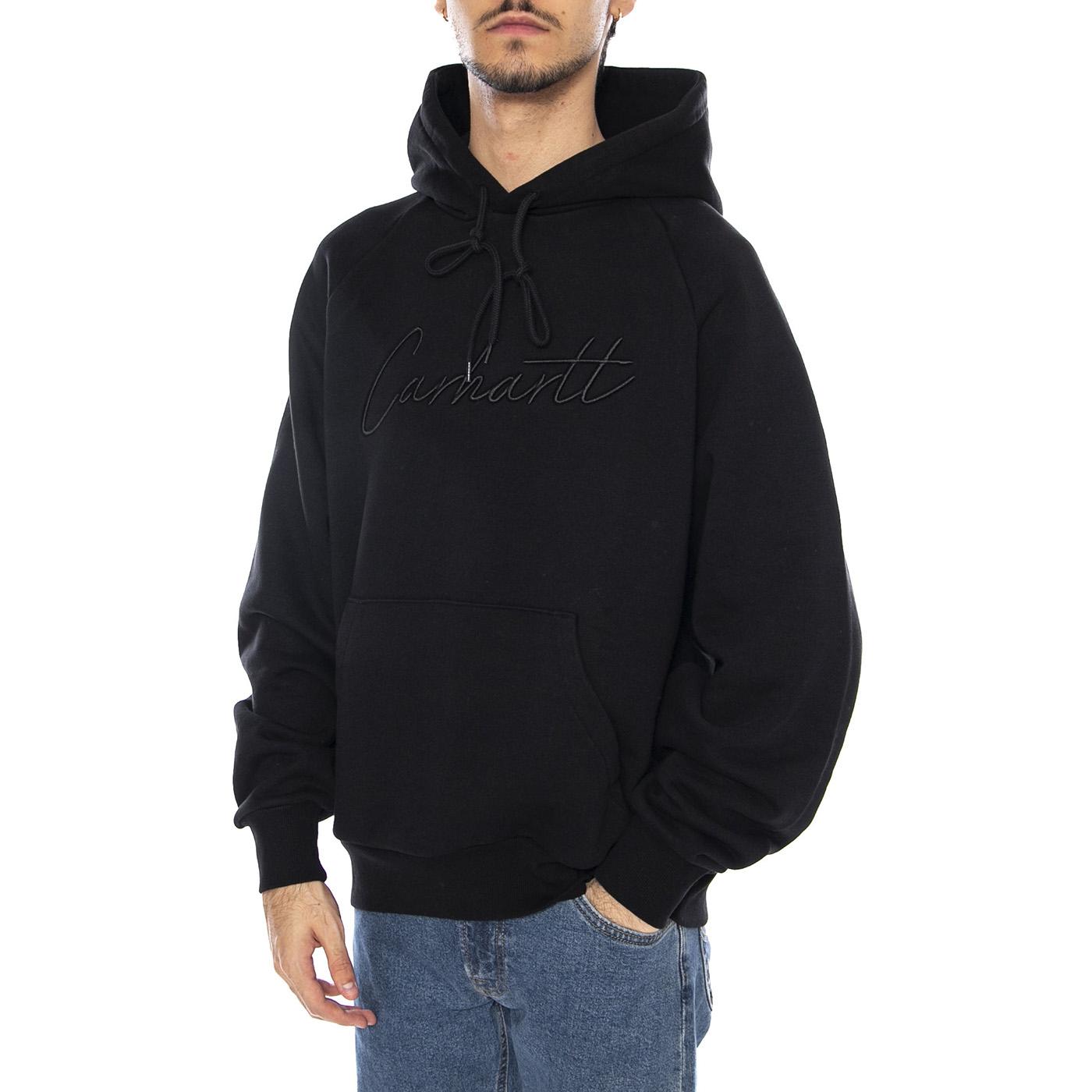 Hooded Ray Sweat Black - Felpa con Cappuccio Uomo Nera I035640.89XX  CARHARTT WIP 
