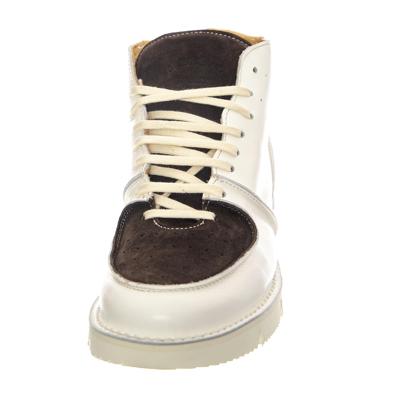 Considered White Brown - Scarpe Stringate Profilo Alto Uomo Bianche OGSCONSIDERED-WHTBRW  ORIGINAL GRADE 