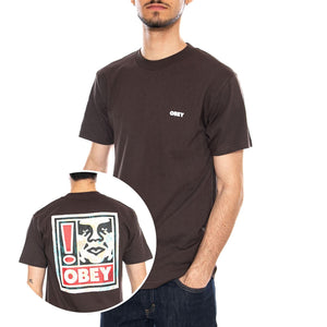 OBEY EXCLAMATION TEE - Maglietta Girocollo Uomo Marrone 165264328 JVA OBEY 