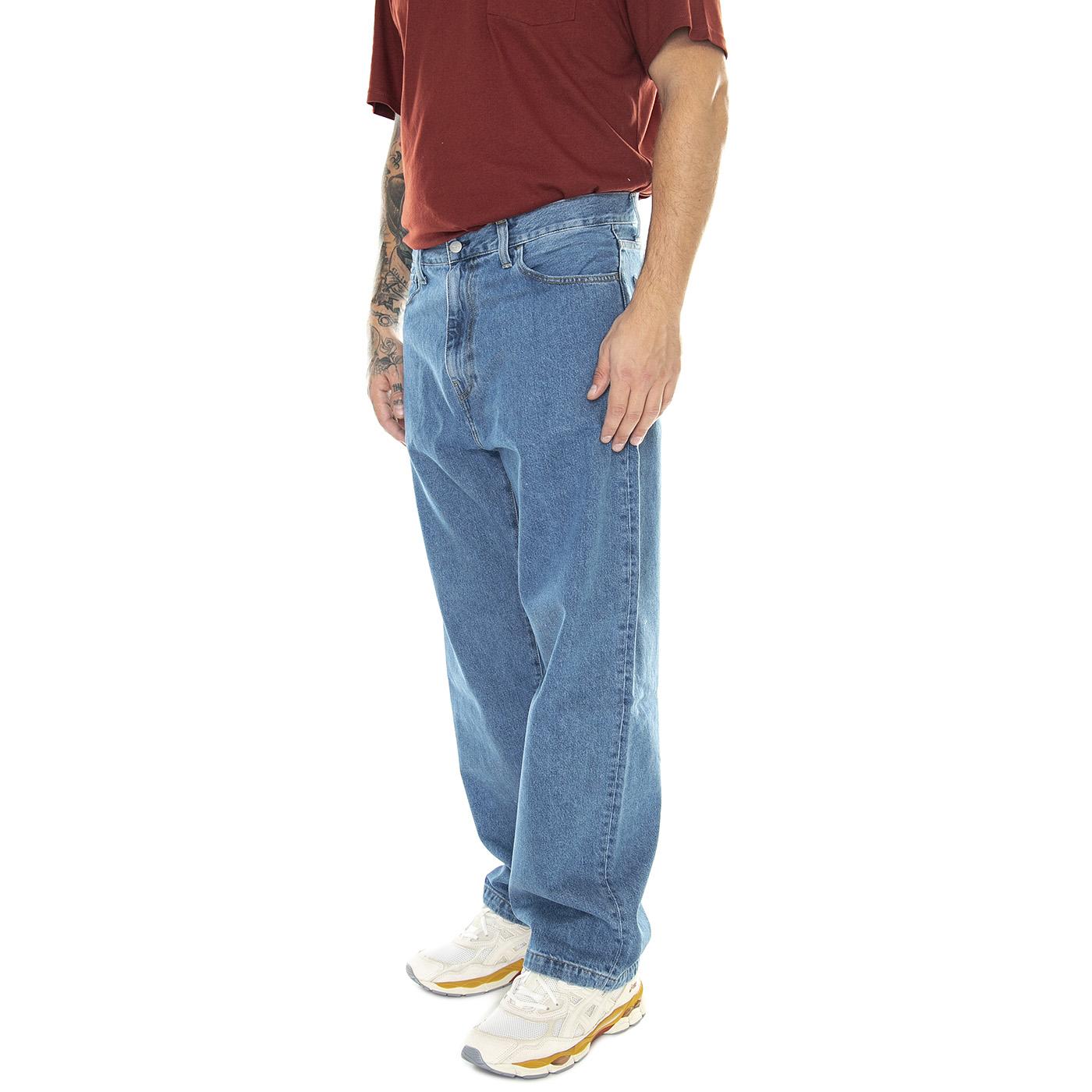 Landon Pant Cotton Blue Heavy Stone - Pantaloni Uomo Blu I030468-0160  CARHARTT WIP 