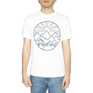 Penfild Circular Sun Mountain Bright White - Maglietta Girocollo Uomo Bianca PFD0164-002  PENFIELD 