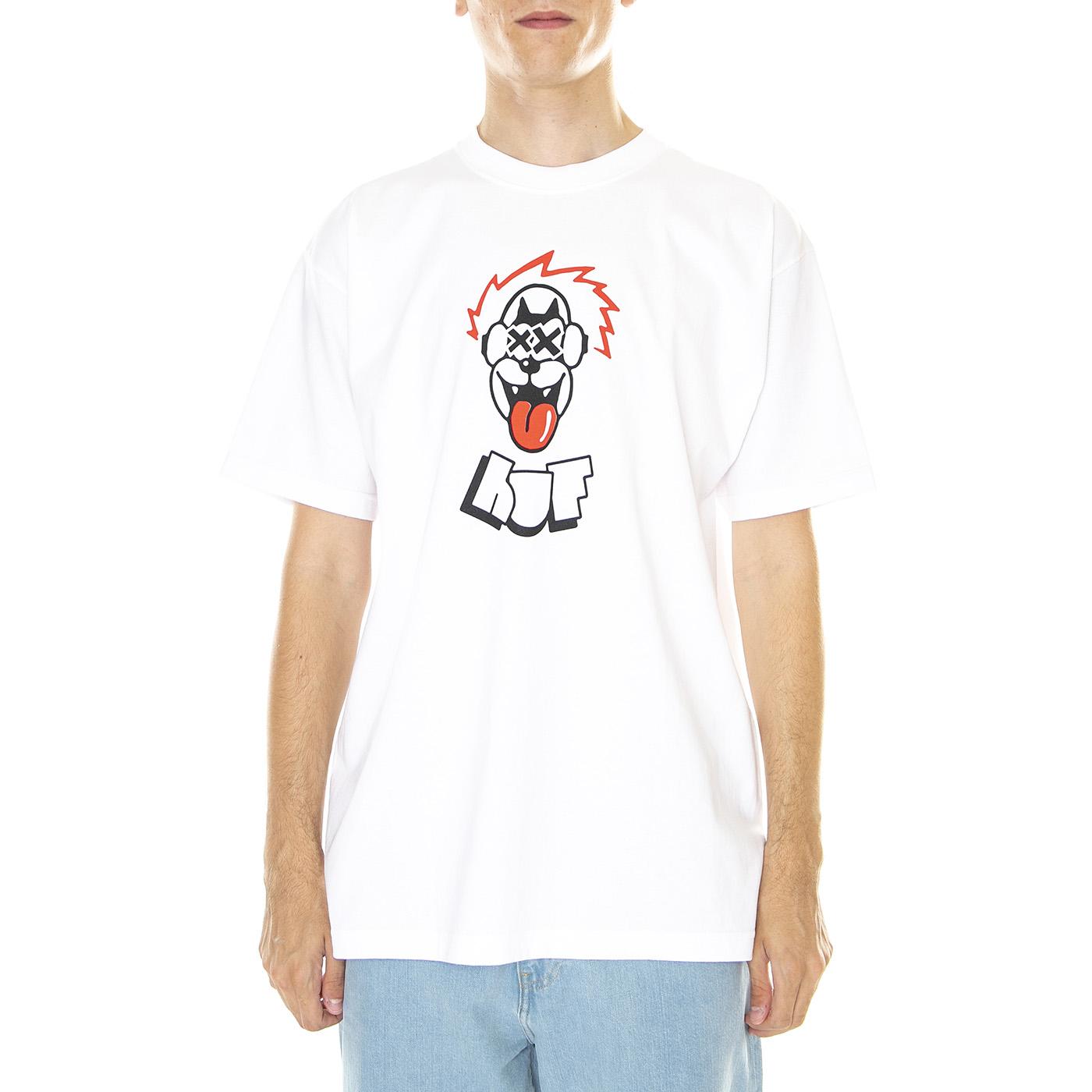 M' S/S Party Wolf Tee White - Maglietta Girocollo Uomo Bianca TS01965-WHITE  HUF 