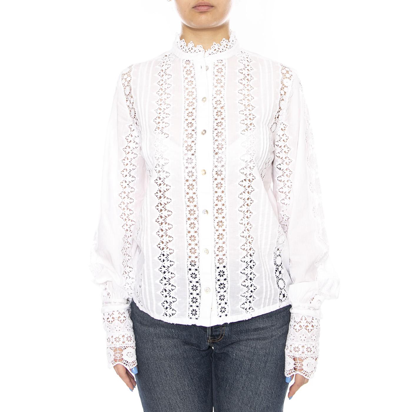 BOHEMIAN BLOUSE BRIGHT WHITE - Camicia Donna Bianca 112380548 WHT LEE 