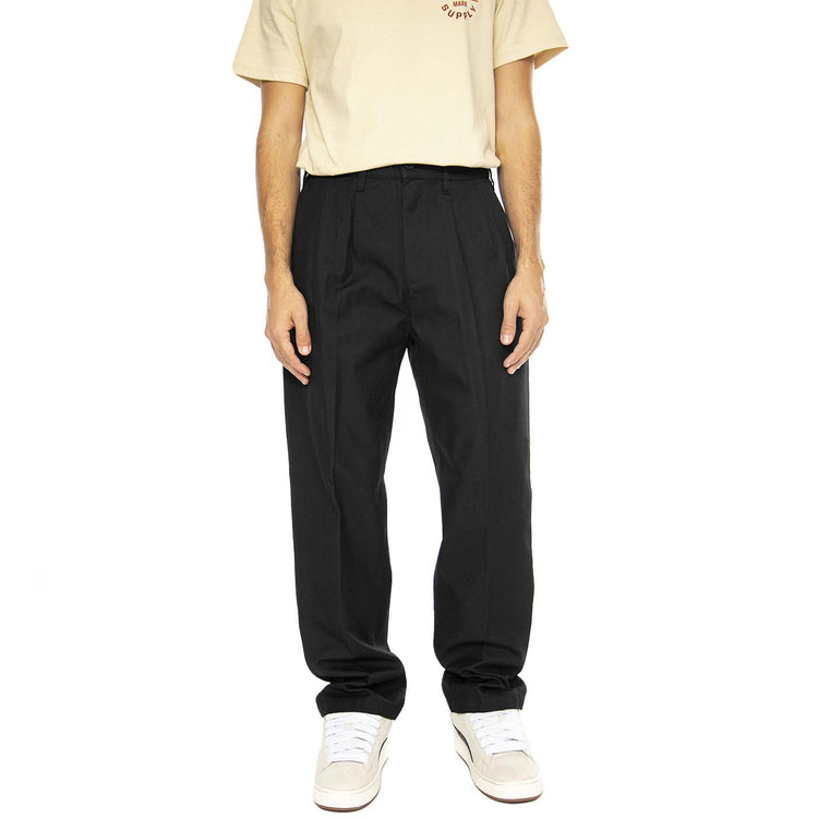 Fubar Pleated Pant Black - Pantaloni Uomo  Neri 142020241-BLACK  OBEY 