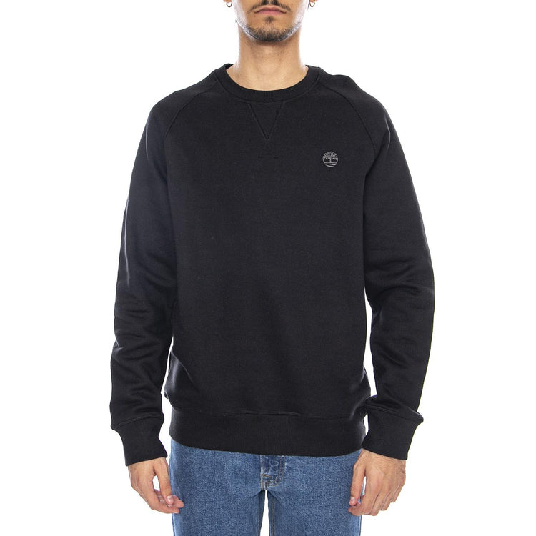 Exeter River Brushed Back Crew Sweatshirt Black - Felpa Girocollo Uomo Nera TB0A2BN KX651 TIMBERLAND 