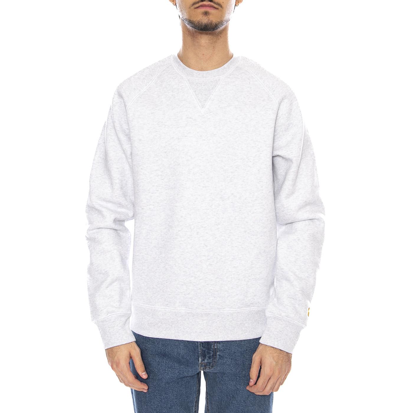 Chase Sweat Ash Heather / Gold - Felpa Girocollo Uomo Grigia I033660.00JXX  CARHARTT WIP 