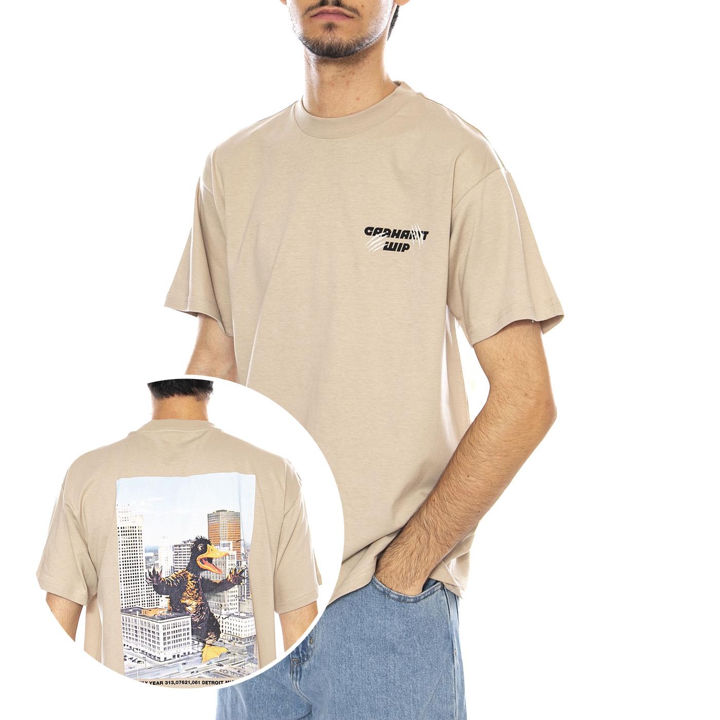 S/S Wiptopia T-Shirt Wall - Maglietta Girocollo Uomo Beige I035492.G1XX  CARHARTT WIP 
