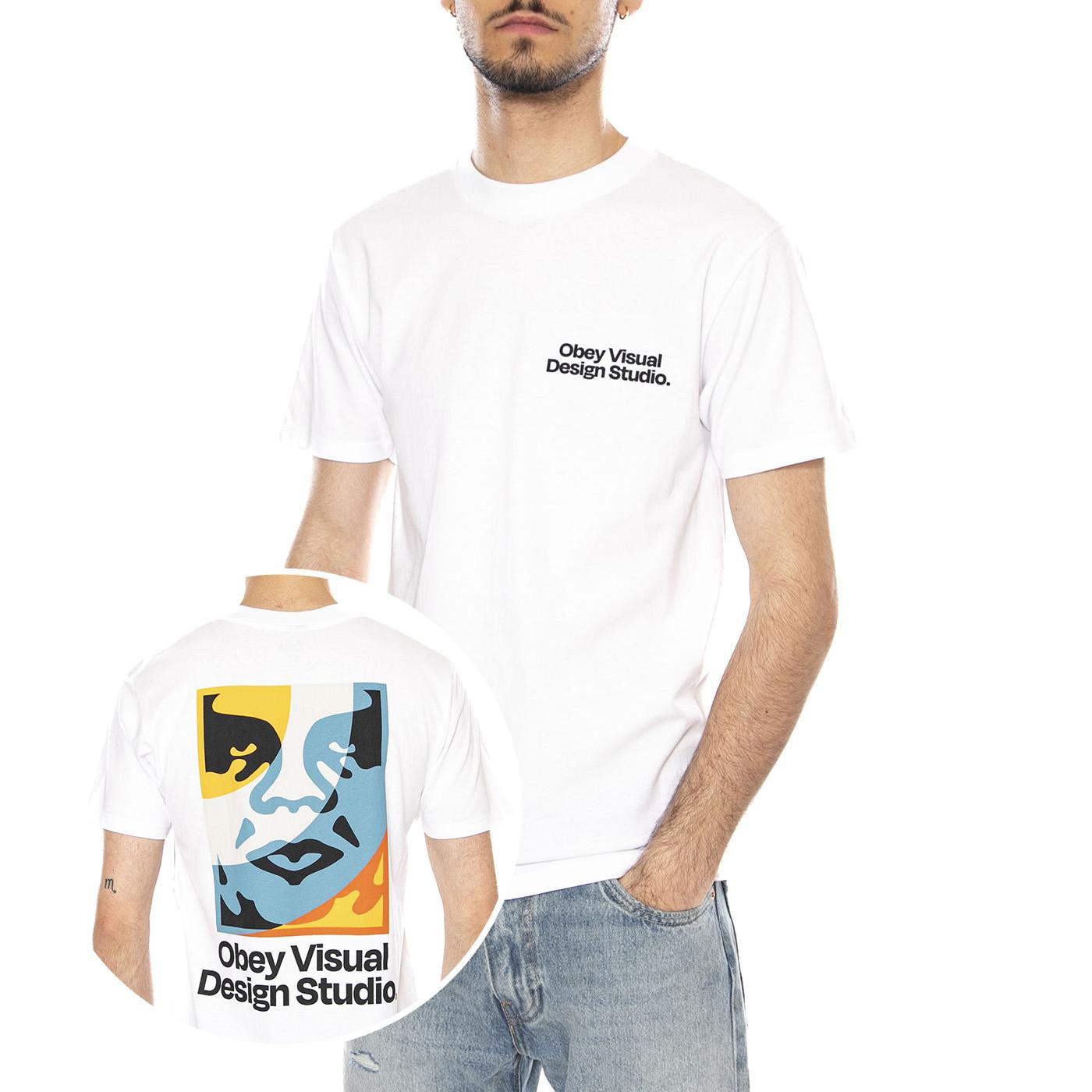 OBEY VISUAL DESIGN STUDIO TEE - Maglietta Girocollo Uomo Bianca 165264305 WHT OBEY 