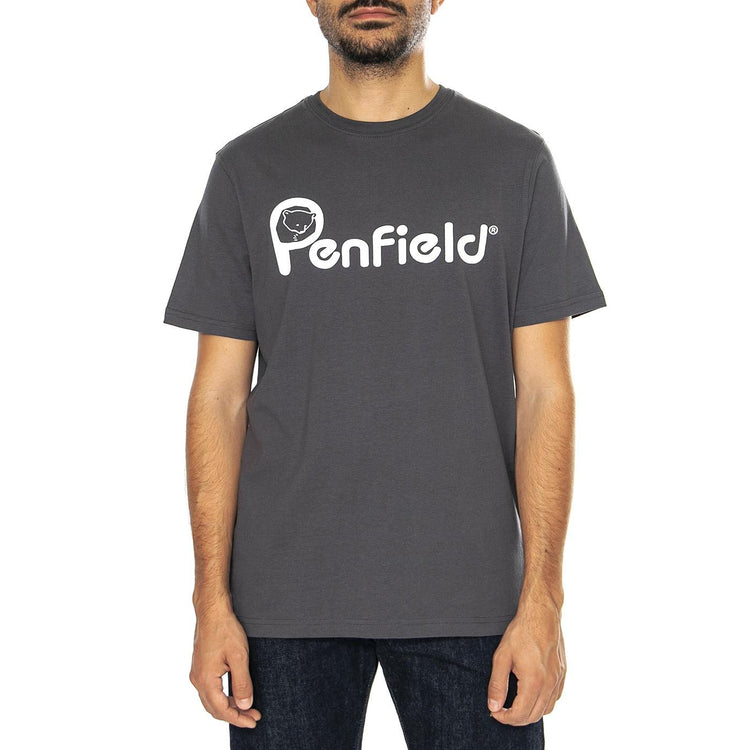 Penfield Bear Chest Print T-Shirt Ebony - Maglietta Girocollo Uomo Grigia PFD0019-B91  PENFIELD 