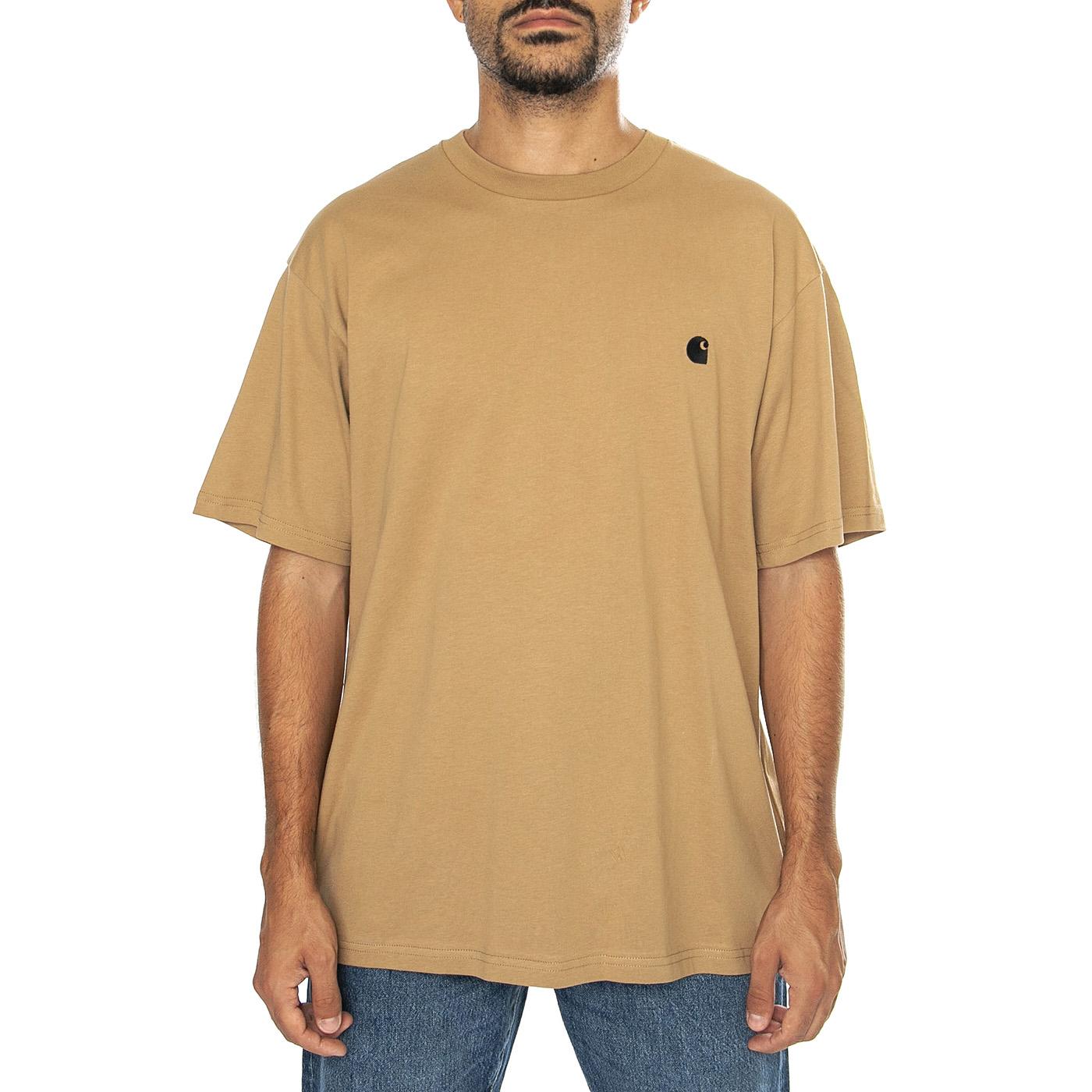 S/S Madison T-Shirt Peanut / Black - Maglietta Girocollo Uomo Marrone I033000.2I7XX  CARHARTT WIP 