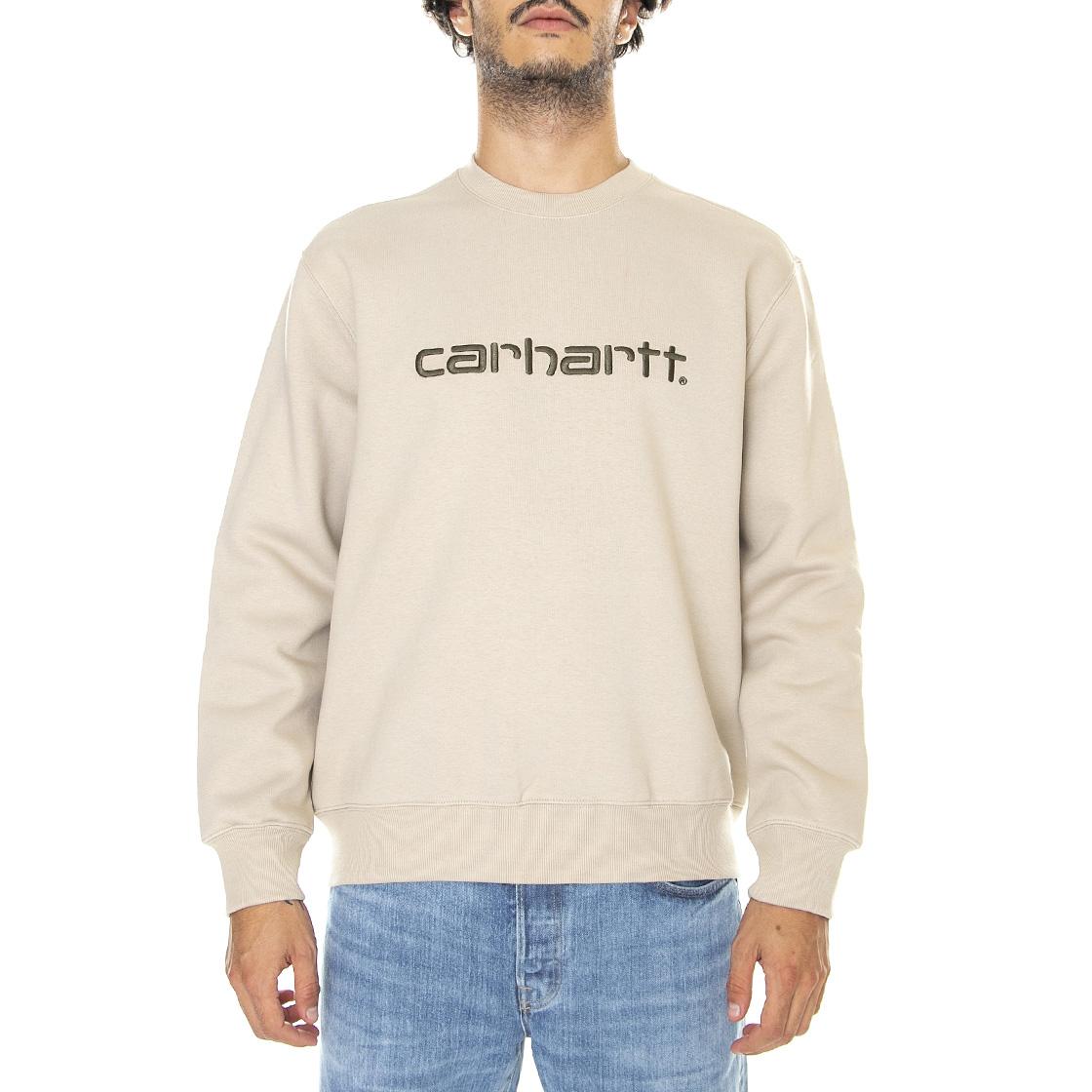 Carhartt Sweat Wall / Cypress - Felpa Girocollo Uomo Beige I030229-12BXX  CARHARTT WIP 