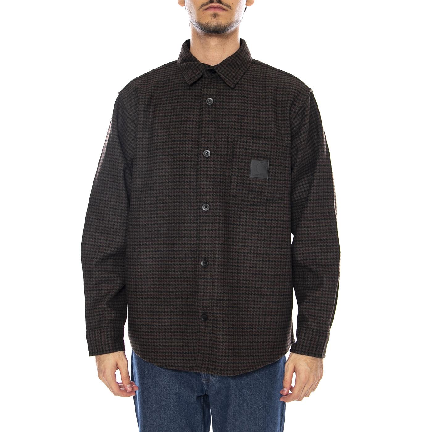 L/S Lowis Shirt Lowis Houndstooth, Vitola Heather - Camicia Uomo Verde I035328.35MXX  CARHARTT WIP 