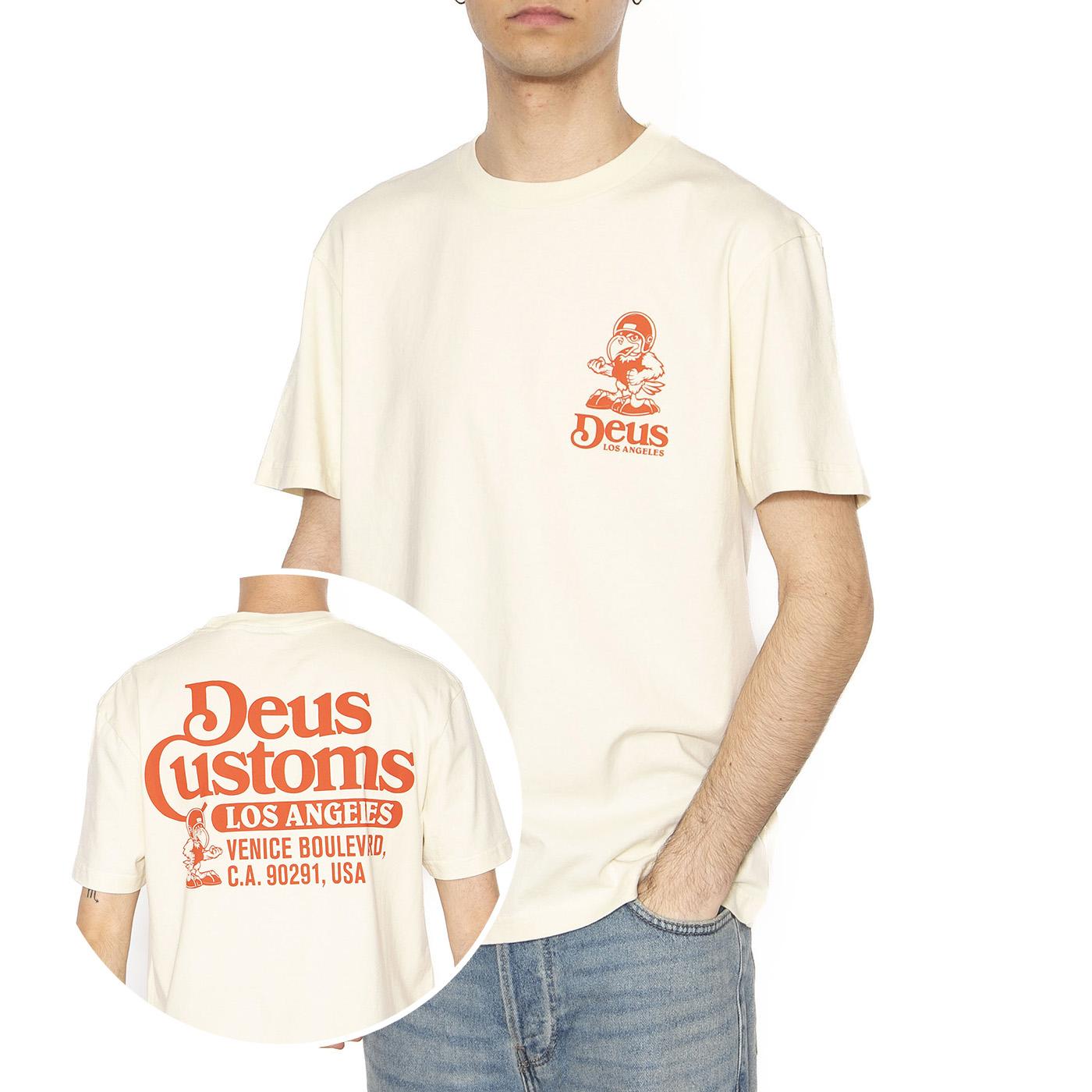 Raptor Tee Dirty White - Maglietta Girocollo Uomo Beige DMP251947B_DWH  DEUS EX MACHINA 