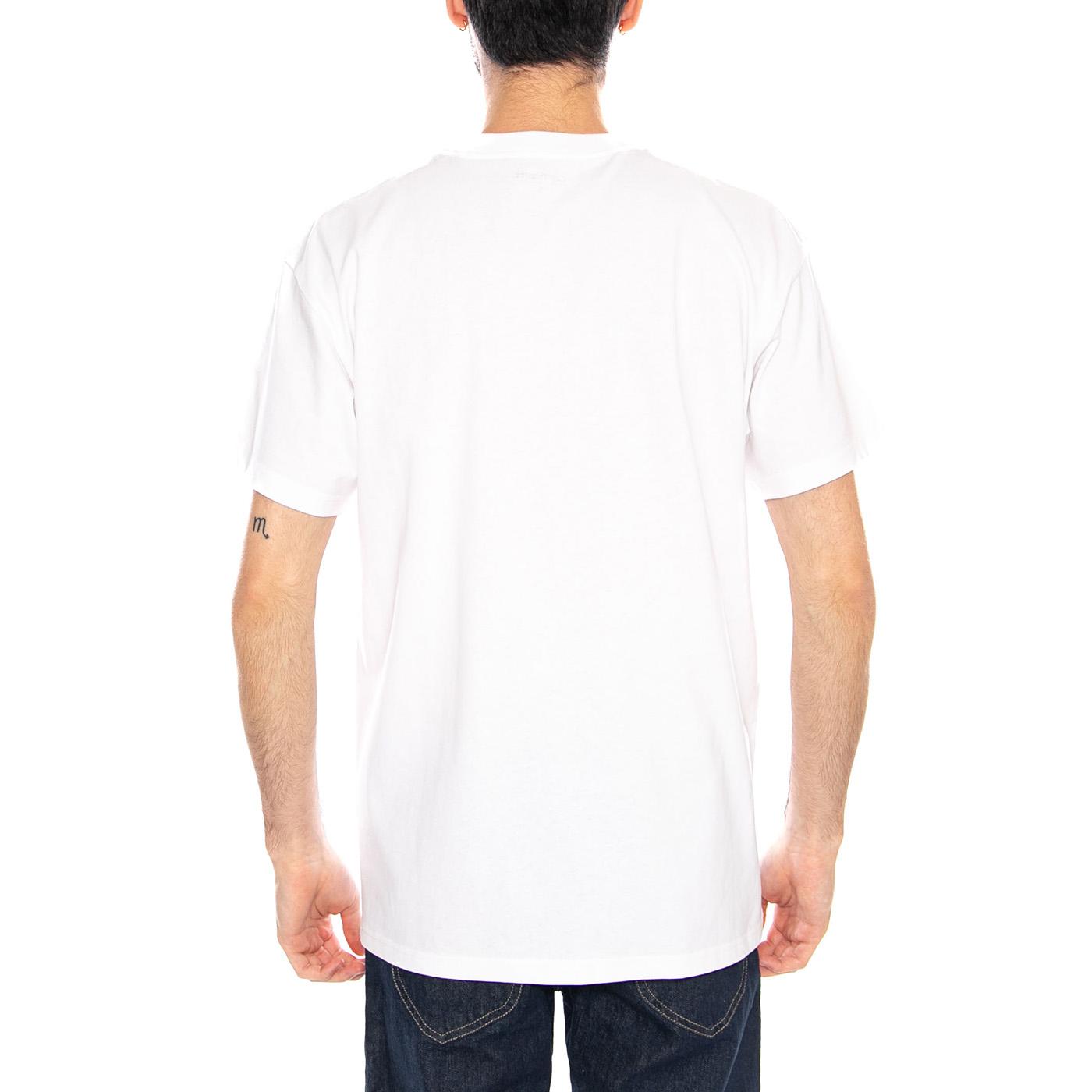S/S Longhand Pocket T-Shirt White / Black - Maglietta Girocollo Uomo Bianca I036204 00AXX CARHARTT WIP 