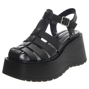 Crush Black Leather - Sandali Donna Neri WSSCRUSH-BLA  WINDSOR SMITH 