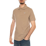 TARTAN PIQUE POLO WASHED STONE/DRESS - Herren-Poloshirt Beige Herren BARBOUR