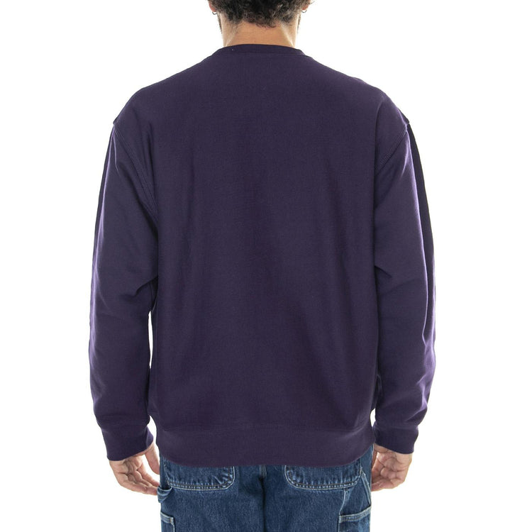 American Script Sweat Cassis - Felpa Girocollo Uomo Viola I025475.1N8XX  CARHARTT WIP 