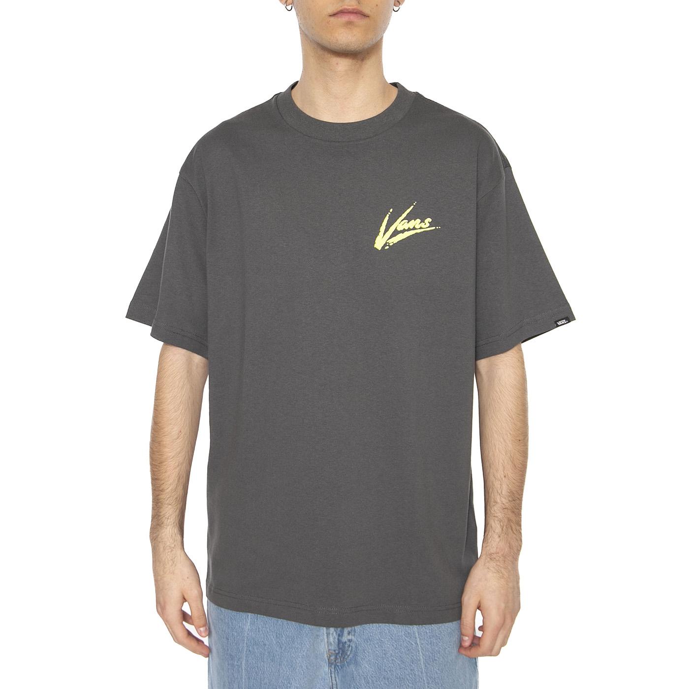 Dettori Loose SS Asphalt / Shadow Lime - Maglietta Girocollo Uomo Grigia VN000K42EBA1  VANS 