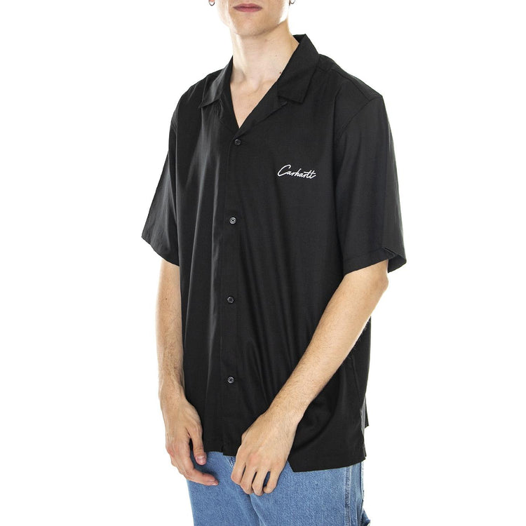 S/S Delray Shirt Black / Wax - Camicia Maniche Corte Uomo Nera I031465-K02XX  CARHARTT WIP 