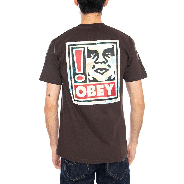 OBEY EXCLAMATION TEE - Maglietta Girocollo Uomo Marrone 165264328 JVA OBEY 