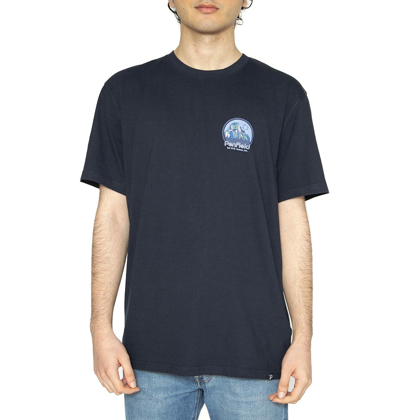 Penfild Yosemite Circle Back Navy Blazer - Maglietta Girocollo Uomo Blu PFD0165-203  PENFIELD 