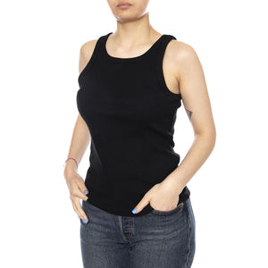RIB TANK BLACK - Canotta a Costine Donna Nera 112377008 BLK LEE 