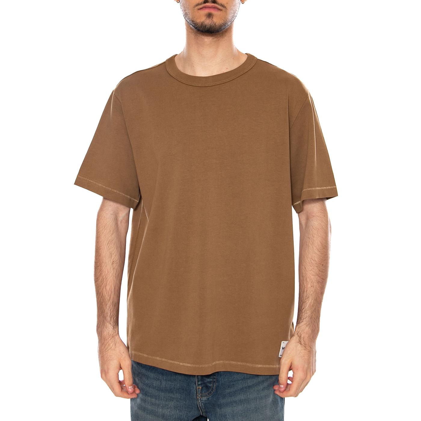 SS SOLID TEE KANGAROO BROWN - Maglietta Girocollo Uomo Marrone 112378013 BRN WRANGLER 