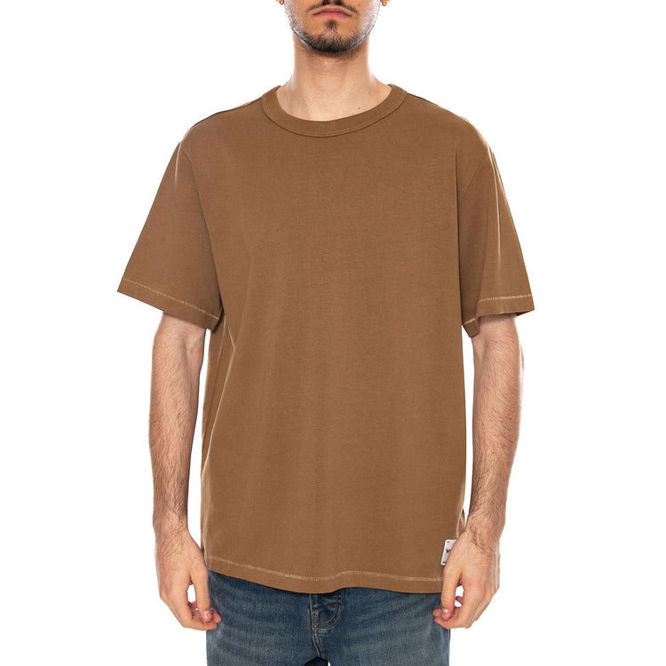 SS SOLID TEE KANGAROO BROWN - Maglietta Girocollo Uomo Marrone 112378013 BRN WRANGLER 