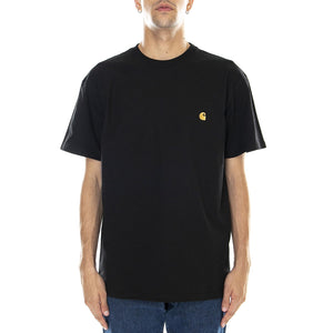 S/S Chase T-Shirt Black / Gold - Maglietta Girocollo Uomo Nera I026391.00F.XX.03  CARHARTT WIP 