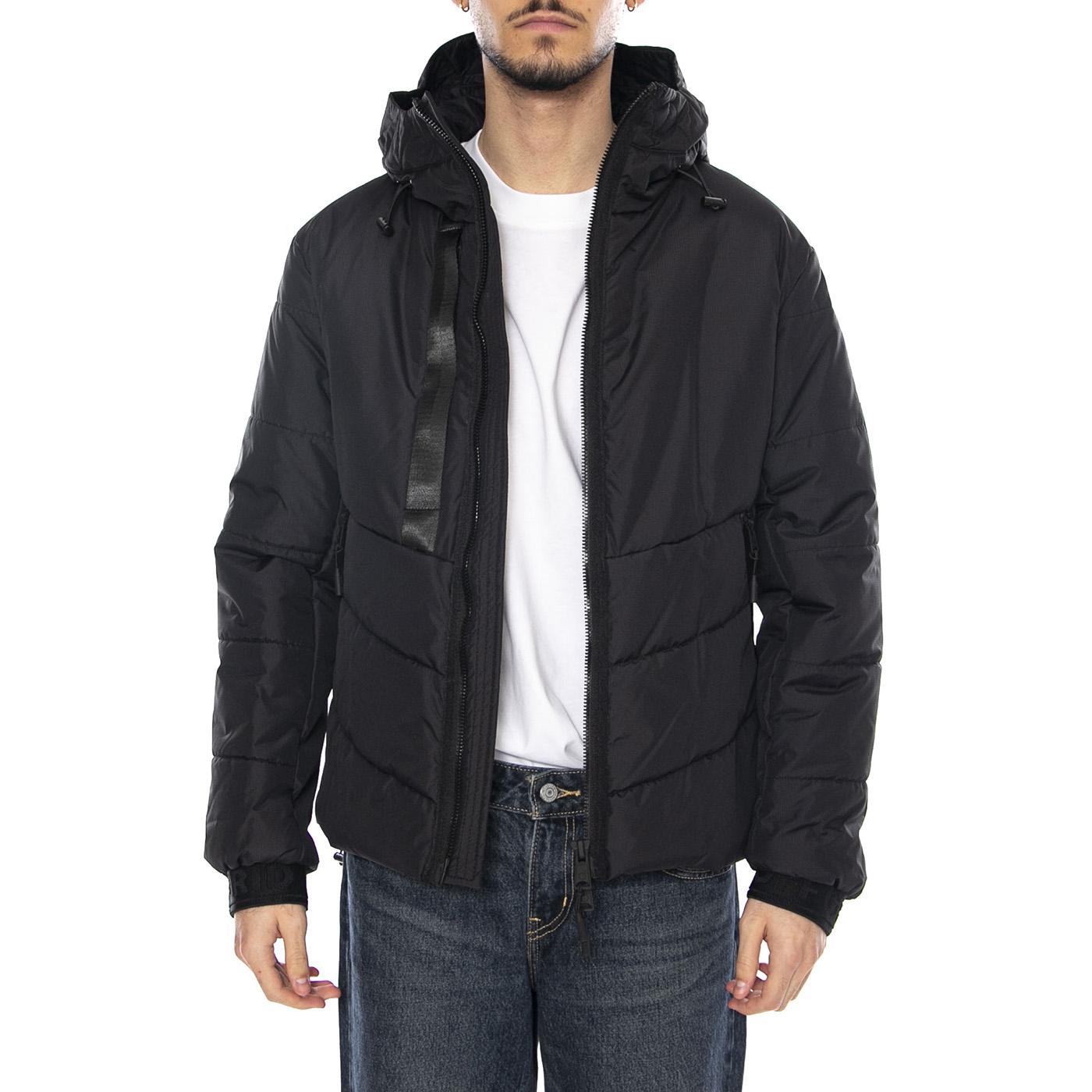 Muster Padding Jacket Black - Giacca con Cappuccio Uomo Nera OGJ027-BLACK . OFF GRID 