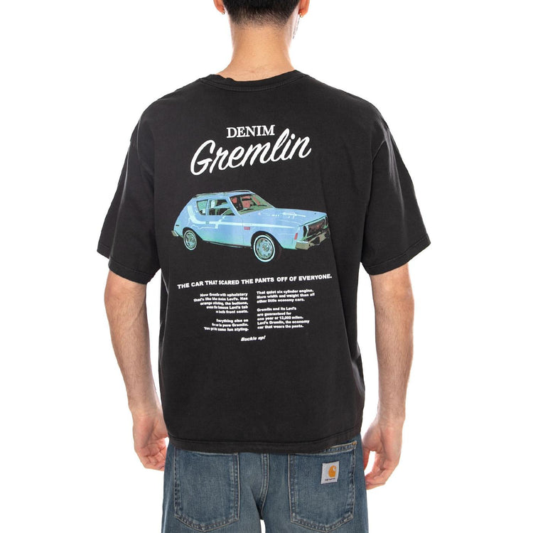 GR BOXY TEE - COASTAL CREATIVE DENIM GREMLIN JET BLACK - Maglietta Girocollo Uomo Nera 004H0 0019 LEVIS 