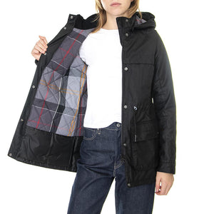 Cassley Wax Black Modern - Giacca Invernale con Cappuccio Donna Nera 222MLWX1080-BK71  BARBOUR 