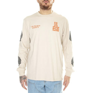 Optiskull Longsleeve Cream - Maglietta Girocollo Maniche Lunghe Uomo Beige LSV0064CRE  DOOMSDAY 