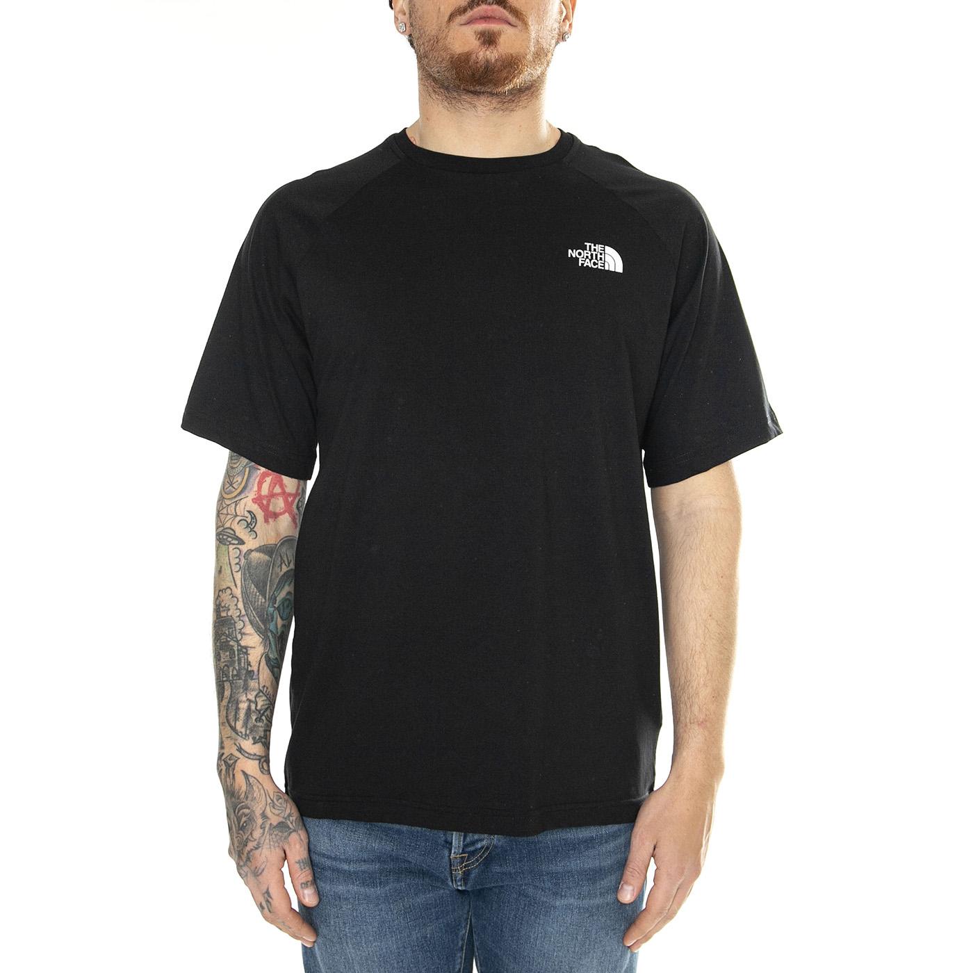 M S/S Redbox Tee Tnf Black - Maglietta Girocollo Uomo Nera NF0A87NUJK31  THE NORTH FACE 