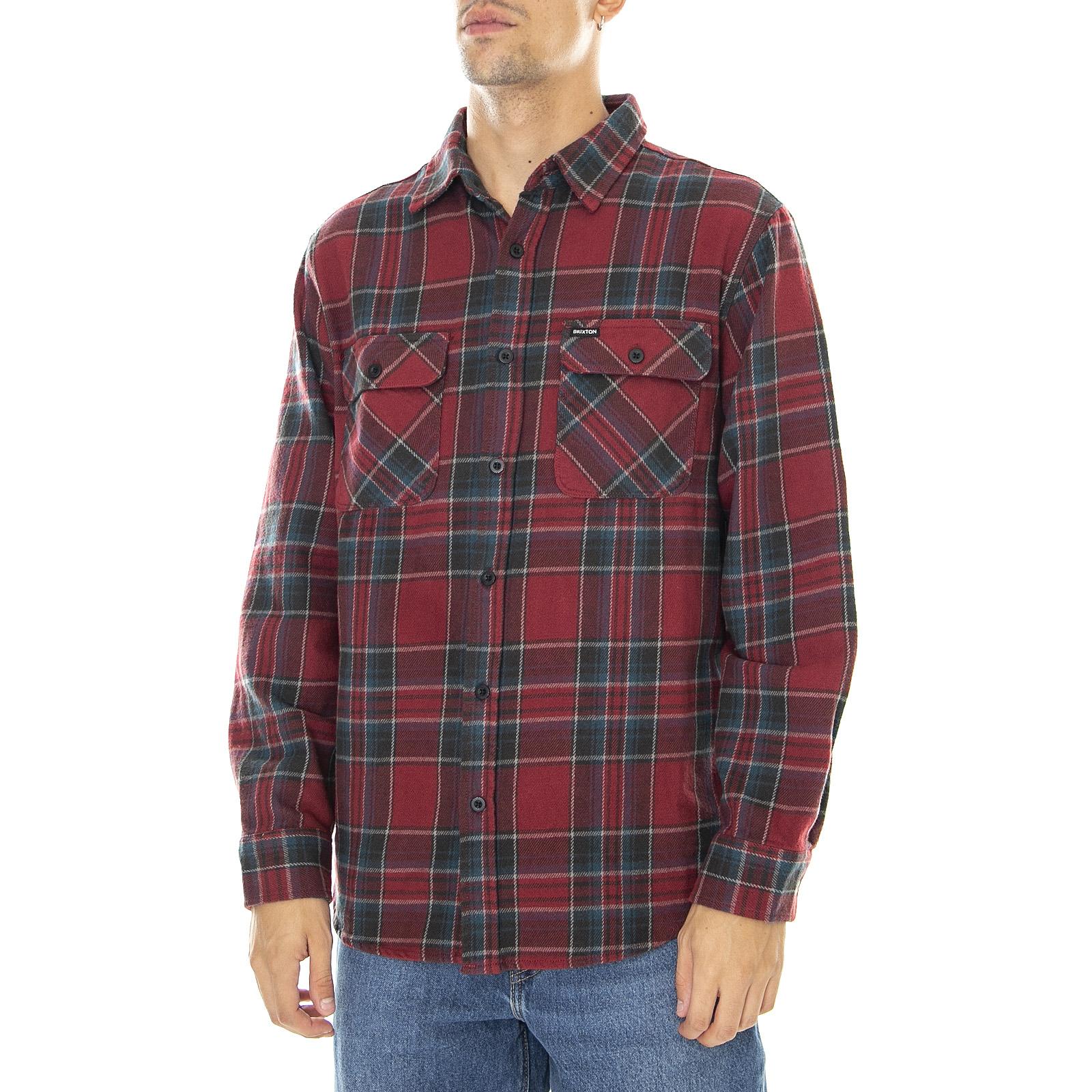 Bowery - Camicia Uomo Tartan Burgundy / Multi 01213-BRGDY . BRIXTON 
