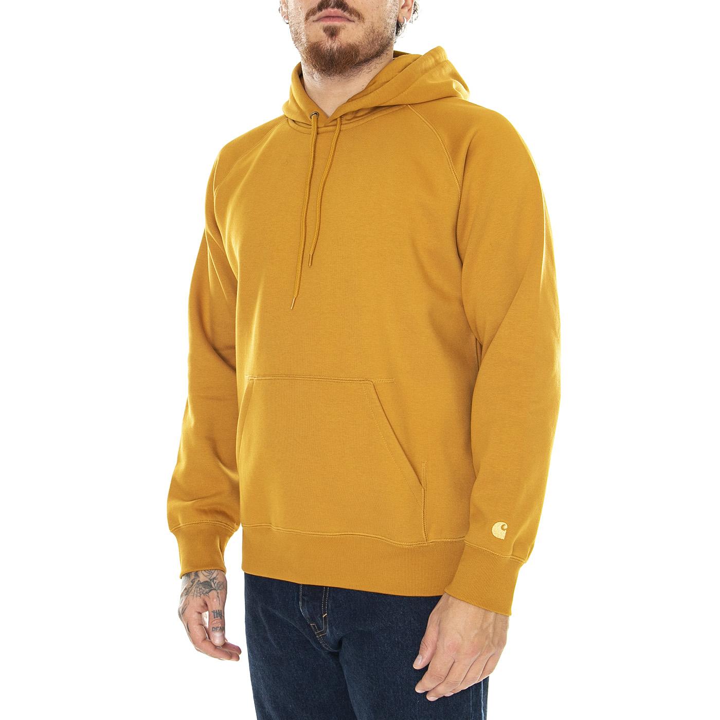 M' Hooded Chase Sweat Buckthorn / Gold - Felpa con Cappuccio Uomo Giallo Ocra I026384.1QZXX  CARHARTT WIP 