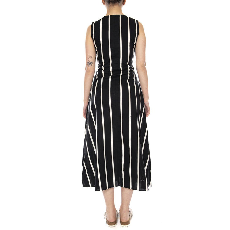 VESTIDO MIDI CON ESTAMPADO GRIMAUD BLACK - Abito Donna Midi Nero 61W/41223 BLK WILD PONY 