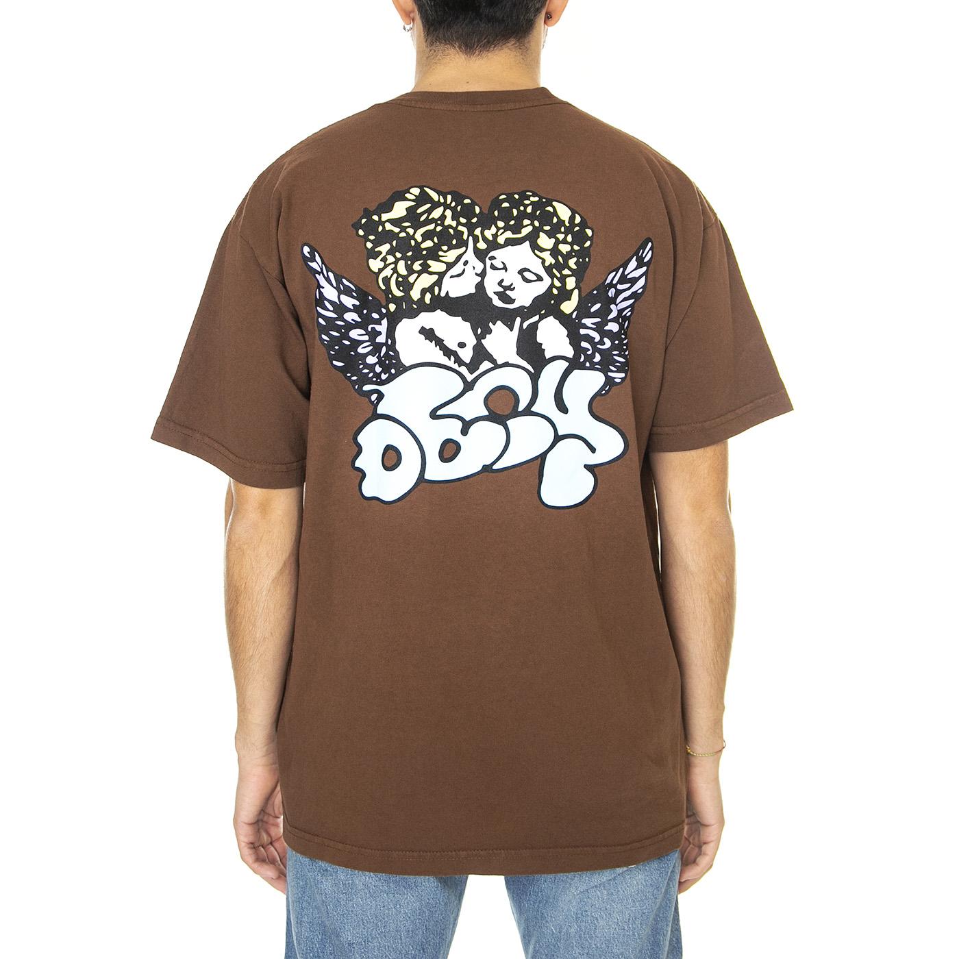 Obey Cherbus Heavy Wheight Tee Slit - Maglietta Girocollo Uomo Marrone 166913365-SLT  OBEY 