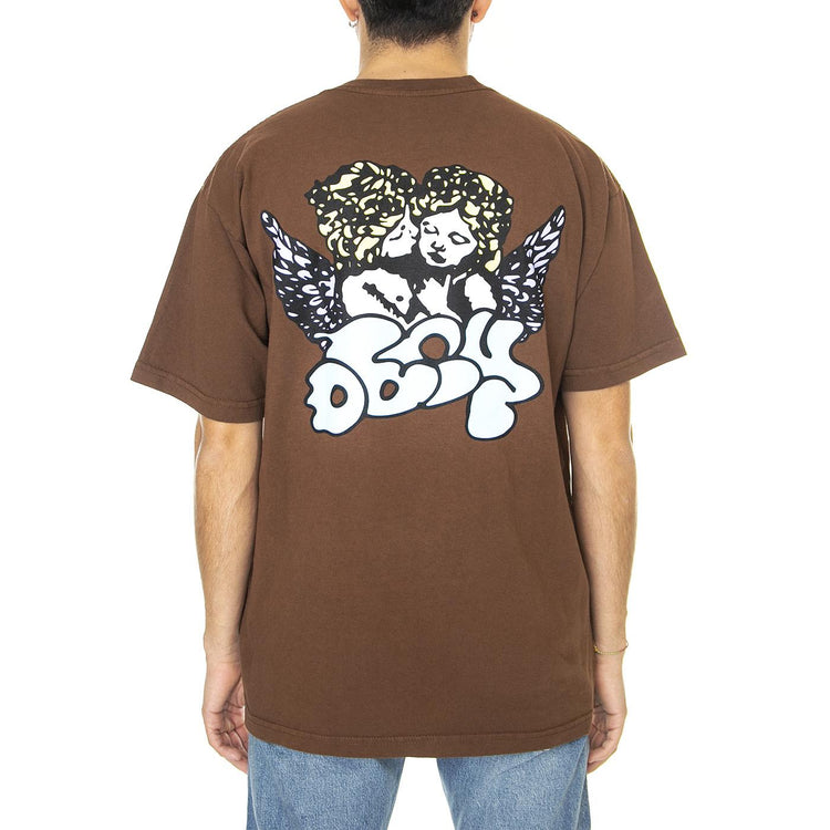 Obey Cherbus Heavy Wheight Tee Slit - Maglietta Girocollo Uomo Marrone 166913365-SLT  OBEY 