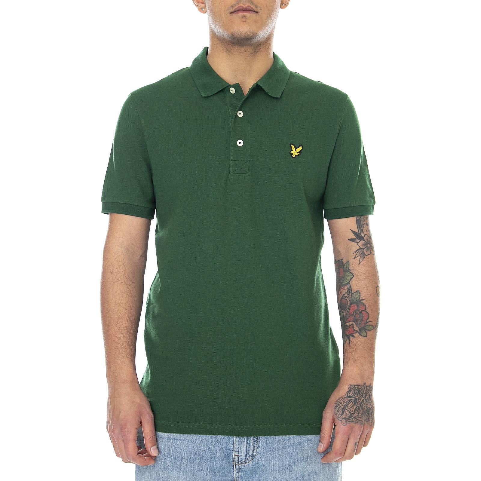 Mens Plain English Green Polo Shirt SP400VOG-W510  LYLE & SCOTT 