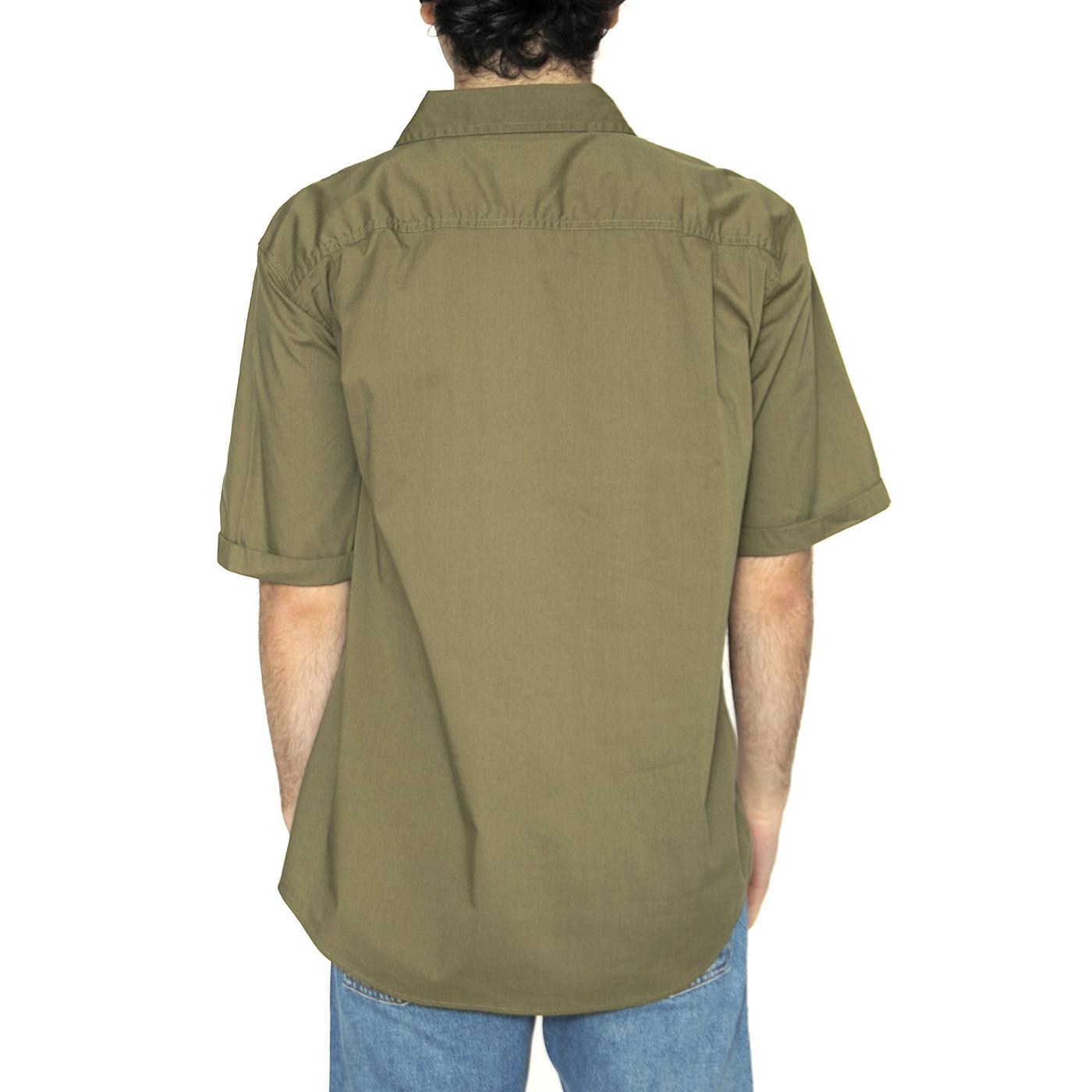 Charter S/S WVN - Camicia Maniche Corte Uomo Verde 01267-MILOL . BRIXTON 