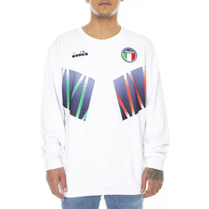 Mens Print RB94 Crew-Neck Sweatshirt - White - Felpa Girocollo Uomo Bianca 502.172349-20002  DIADORA 