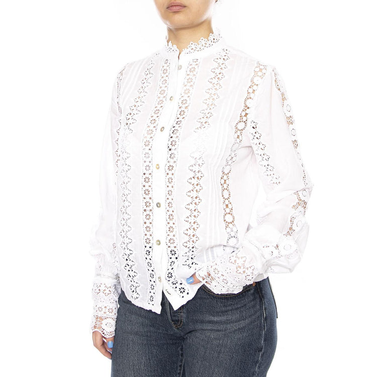 BOHEMIAN BLOUSE BRIGHT WHITE - Camicia Donna Bianca 112380548 WHT LEE 