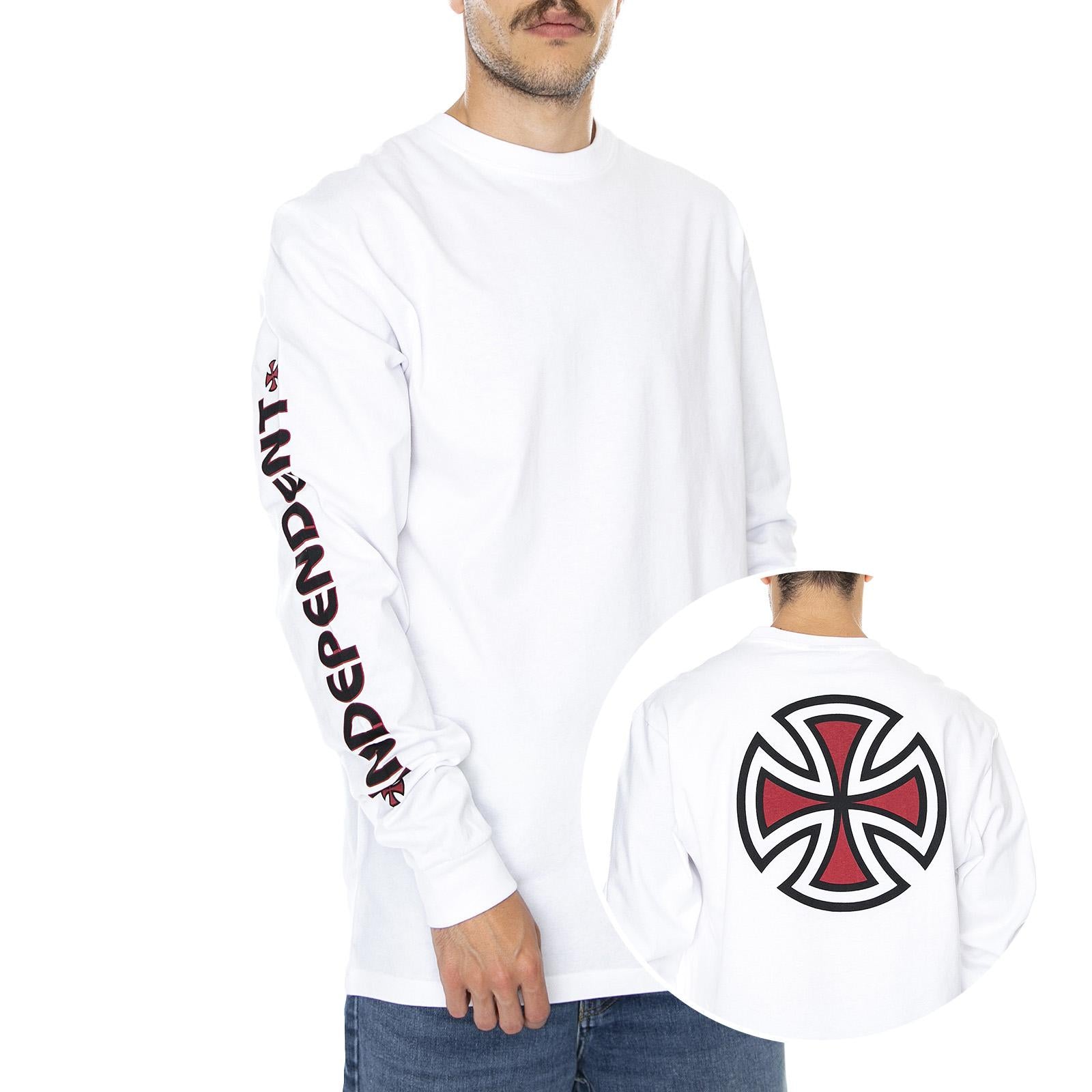  Bar Cross L/S Tee White  INDEPENDENT 