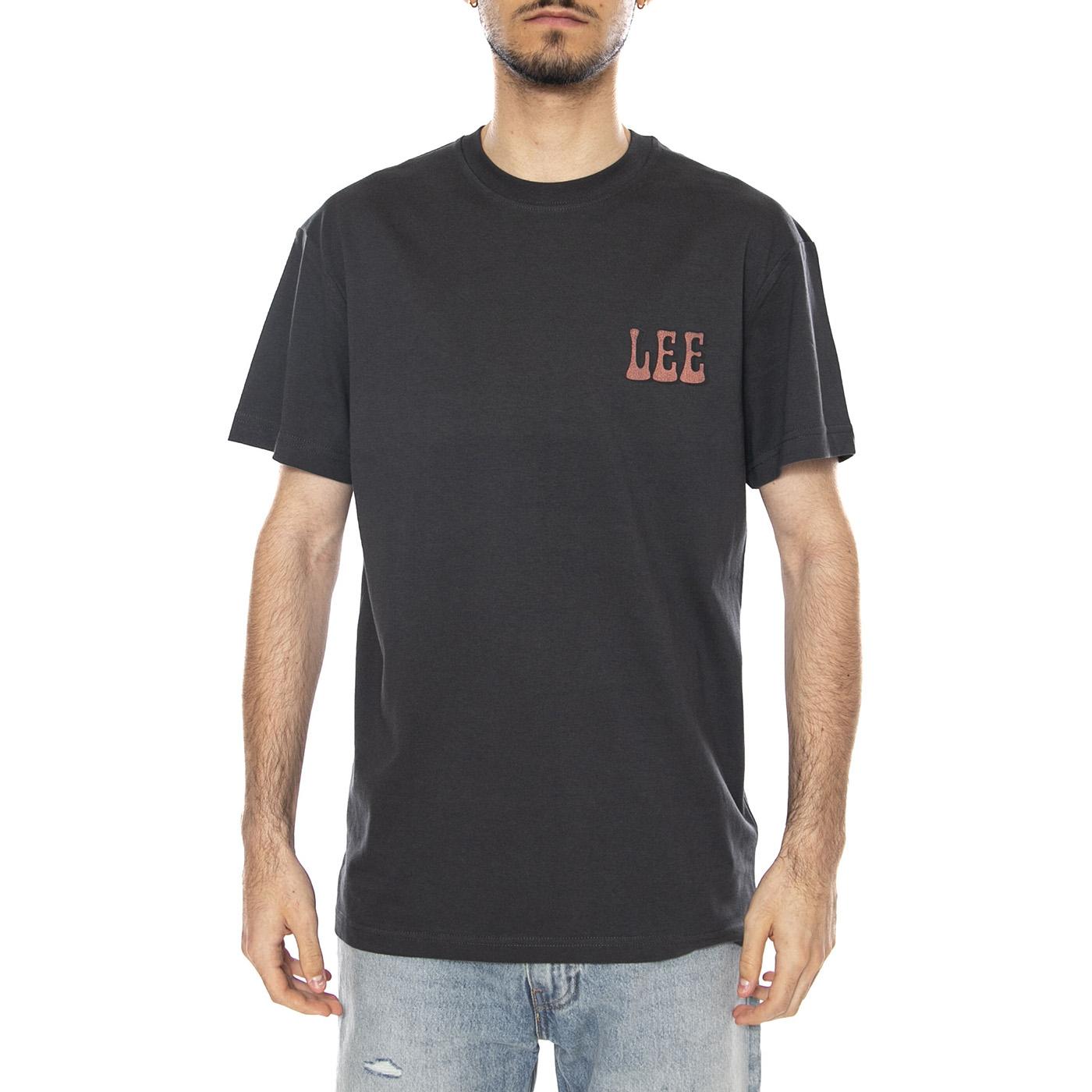 LEE VINYL TEE WASHED BLACK - Maglietta Girocollo Uomo Nera 112376460 BLK LEE 