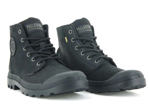 Pampa Hi Supply Lth Black / Black - Scarpe Stringate Profilo Alto Uomo Nere PAS77963-001-M  PALLADIUM 