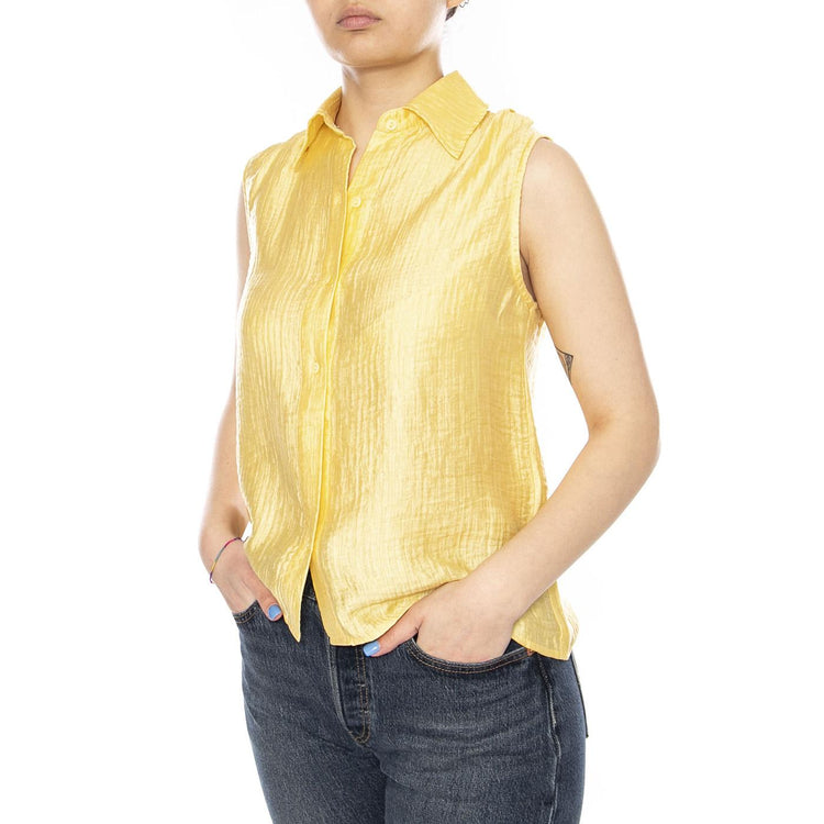 CAMISA CON TEXTURA AMARILLA - Top Donna Giallo 61W/11209 YLW WILD PONY 