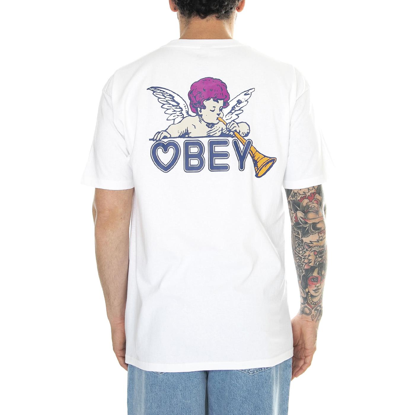 Obey Baby Angel Classic Tee White - Maglietta Girocollo Uomo Bianca 165263700-WHT  OBEY 