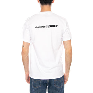 SKATEISTAN / OBEY TEE - Maglietta Girocollo Uomo Bianca 165264402 WHT OBEY 
